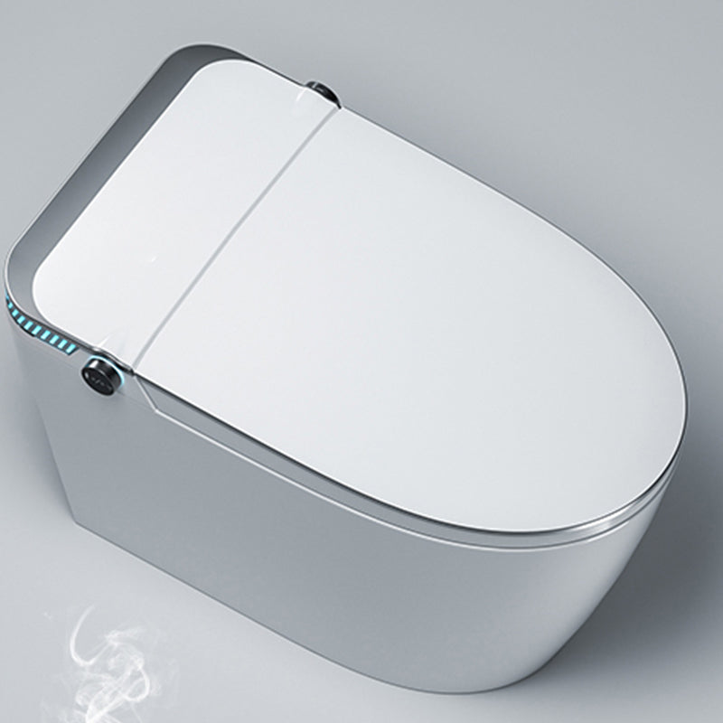 Contemporary Ceramic Flush Toilet Heated Seat Included Toilet Bowl for Washroom