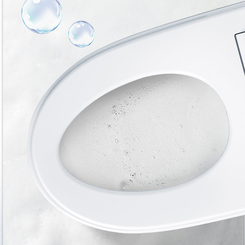 Contemporary Ceramic Flush Toilet Heated Seat Included Toilet Bowl for Washroom