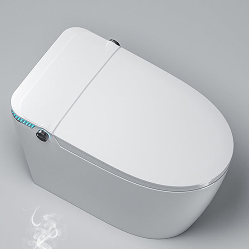 Contemporary Ceramic Flush Toilet Heated Seat Included Toilet Bowl for Washroom