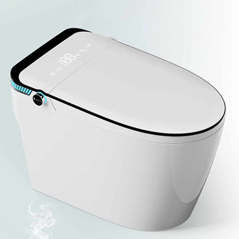 Contemporary Ceramic Flush Toilet Heated Seat Included Toilet Bowl for Washroom