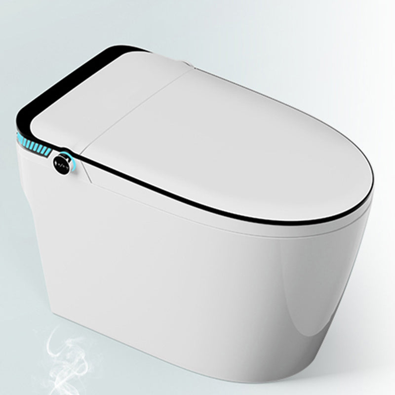 Contemporary Ceramic Flush Toilet Heated Seat Included Toilet Bowl for Washroom