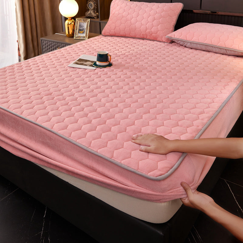 Modern Bed Sheet Set Elegant Print Flannel Fitted Sheet for Bedroom