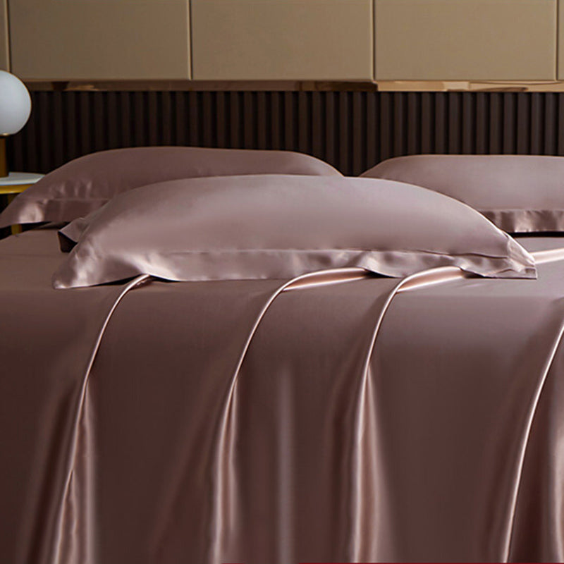 Elegant Silk Bed Sheet Wrinkle Resistant Non-Pilling Soft Bed Sheet