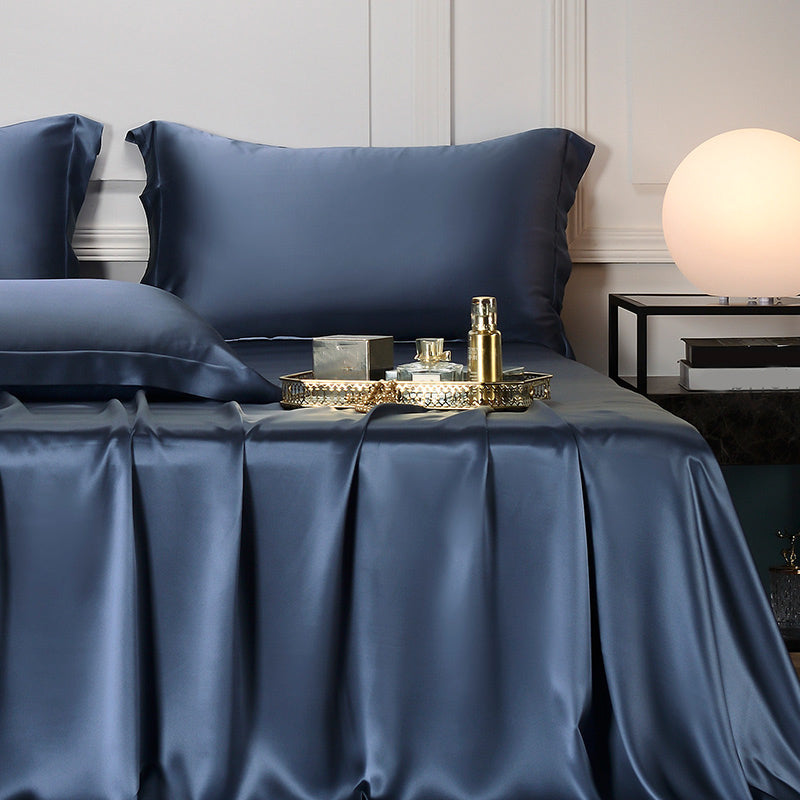 Elegant Silk Bed Sheet Wrinkle Resistant Non-Pilling Soft Bed Sheet