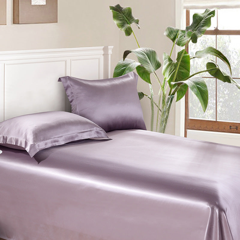Elegant Silk Bed Sheet Wrinkle Resistant Non-Pilling Soft Bed Sheet