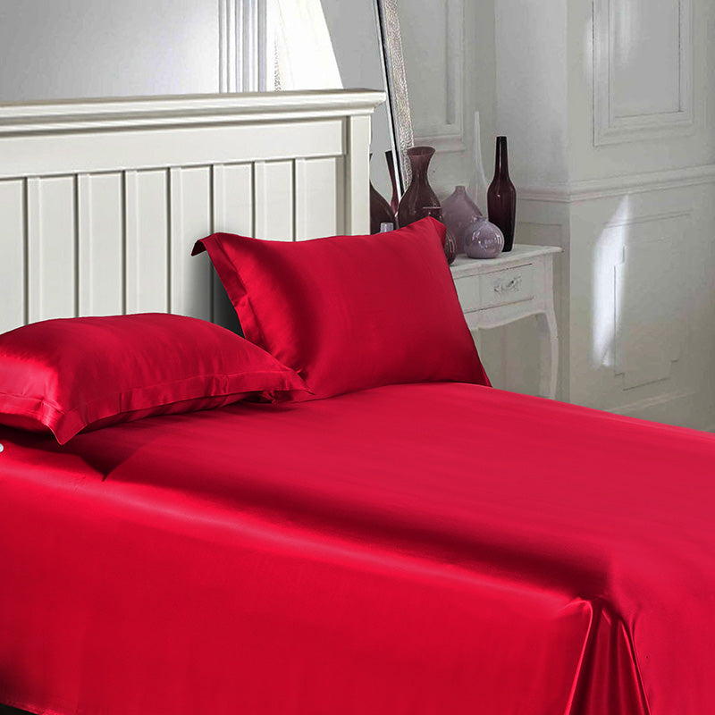 Elegant Silk Bed Sheet Wrinkle Resistant Non-Pilling Soft Bed Sheet
