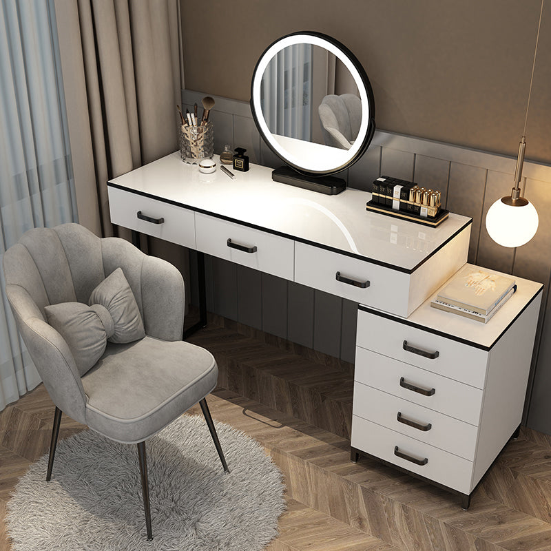 Modern Dressing Table Bedroom Stone Lighted Mirror Make-up Vanity