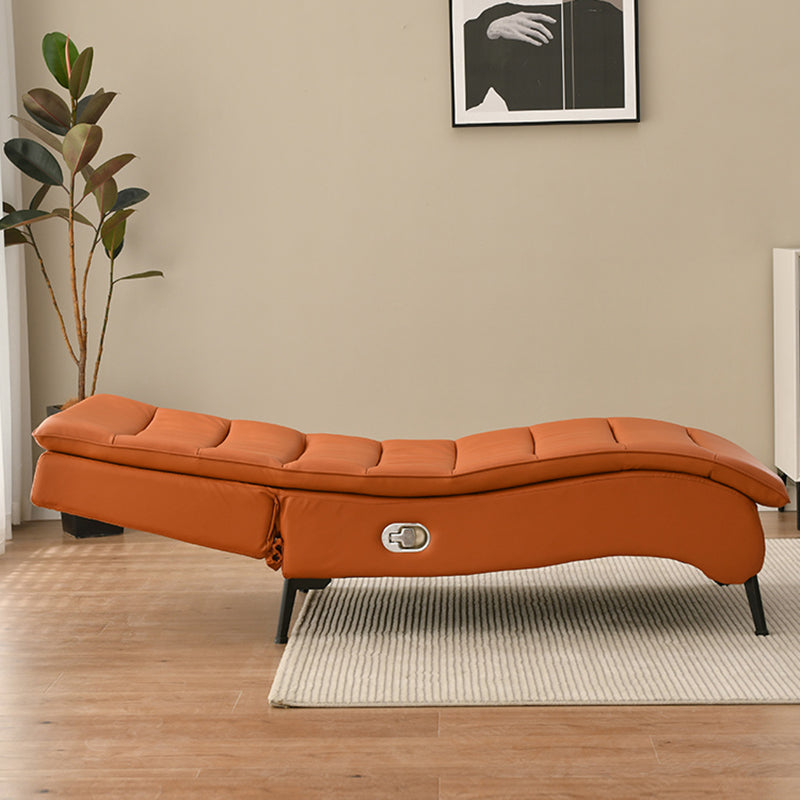 Modern Cushioned Chaise Lounge Leather Armless Chaise for Living Room