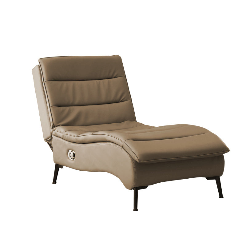 Modern Cushioned Chaise Lounge Leather Armless Chaise for Living Room