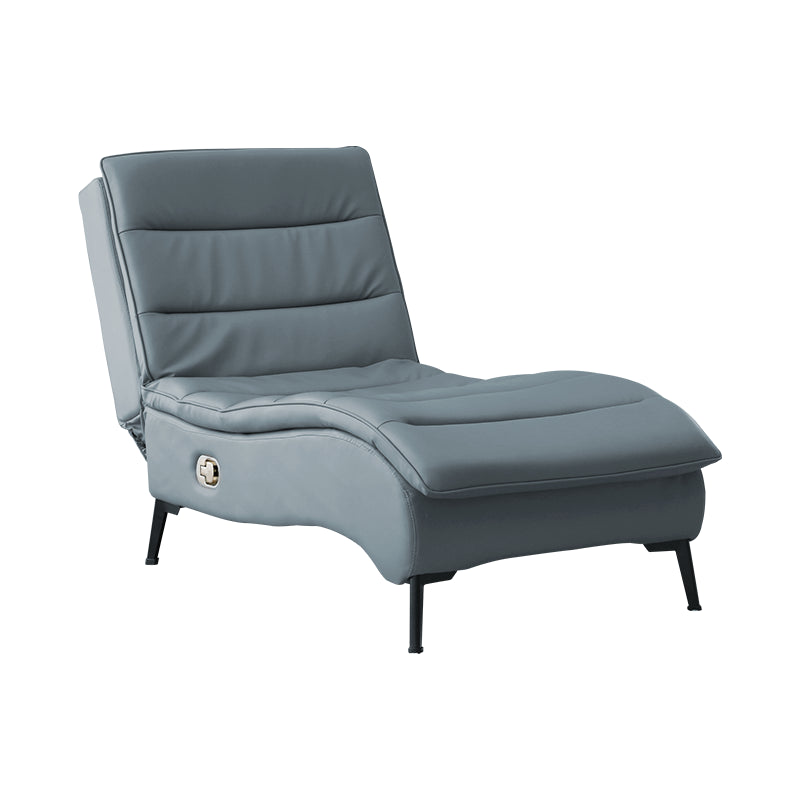 Modern Cushioned Chaise Lounge Leather Armless Chaise for Living Room