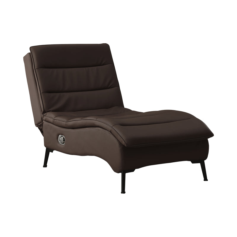 Modern Cushioned Chaise Lounge Leather Armless Chaise for Living Room