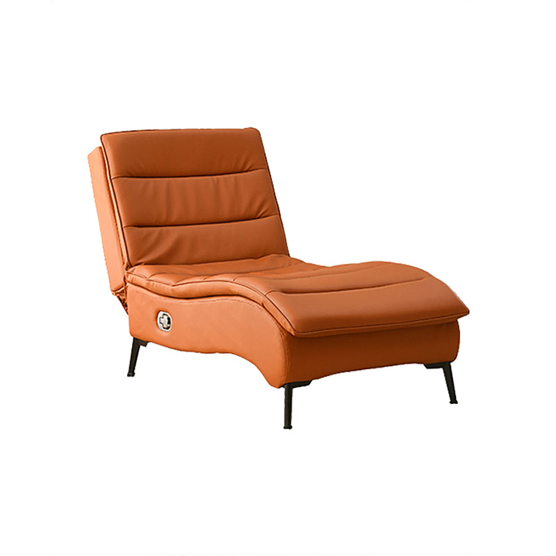 Modern Cushioned Chaise Lounge Leather Armless Chaise for Living Room