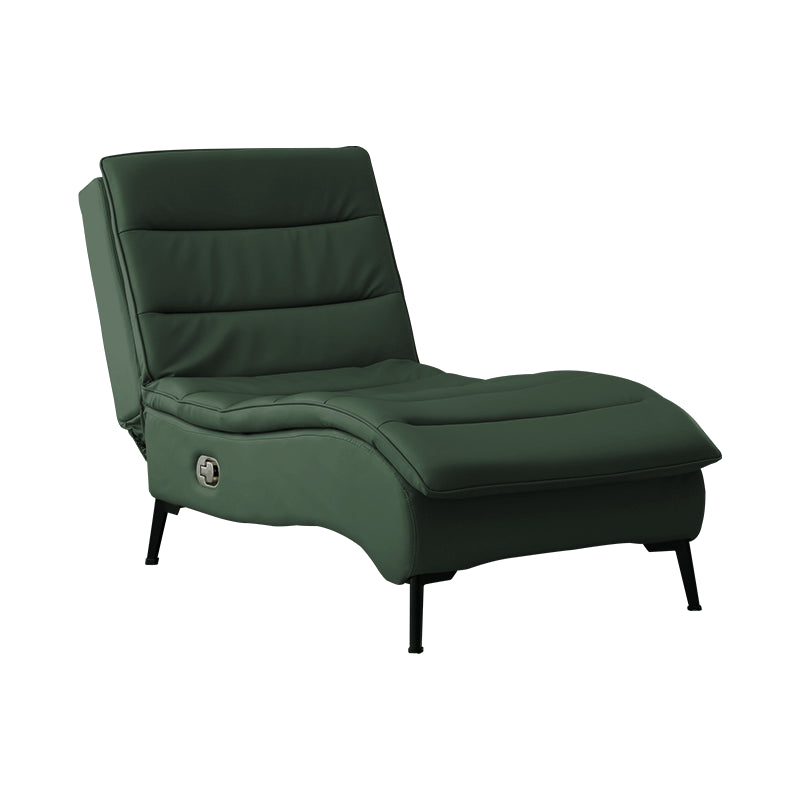 Modern Cushioned Chaise Lounge Leather Armless Chaise for Living Room