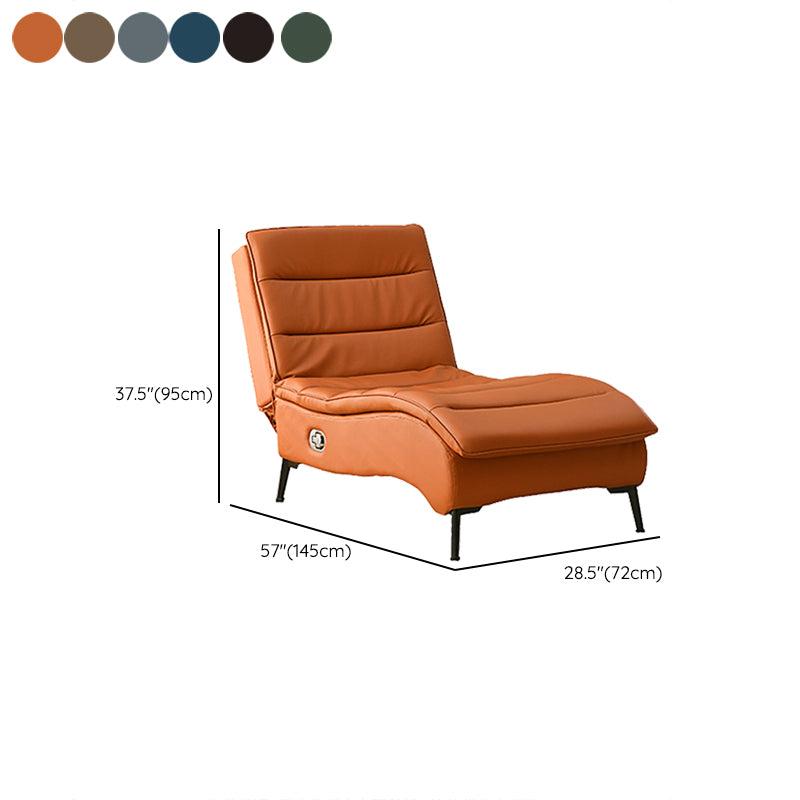 Modern Cushioned Chaise Lounge Leather Armless Chaise for Living Room
