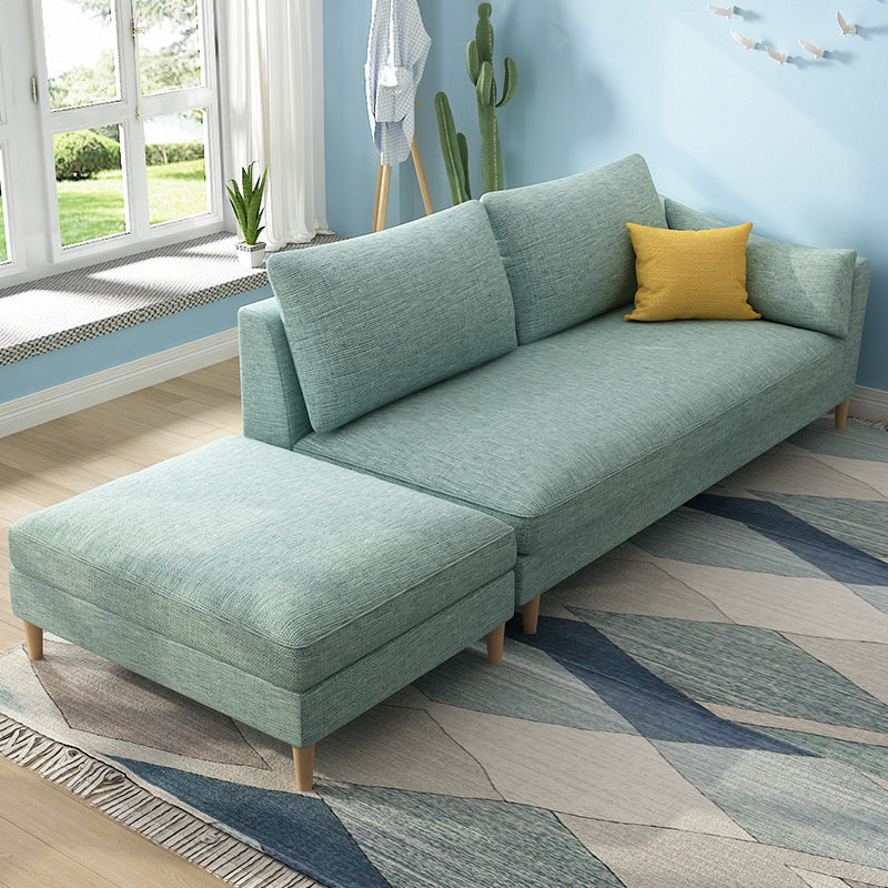 Scandinavian Upholstered Lounge Chair Square Arms Chaise for Living Room