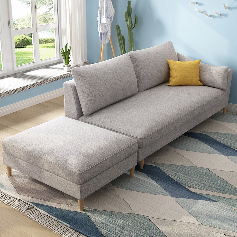 Scandinavian Upholstered Lounge Chair Square Arms Chaise for Living Room