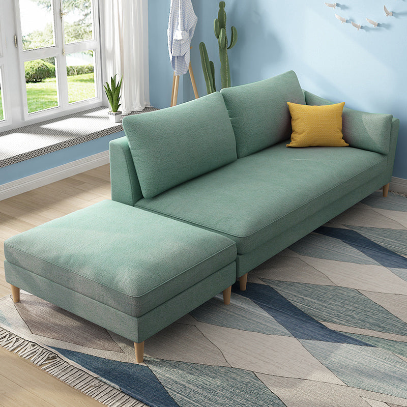 Scandinavian Upholstered Lounge Chair Square Arms Chaise for Living Room