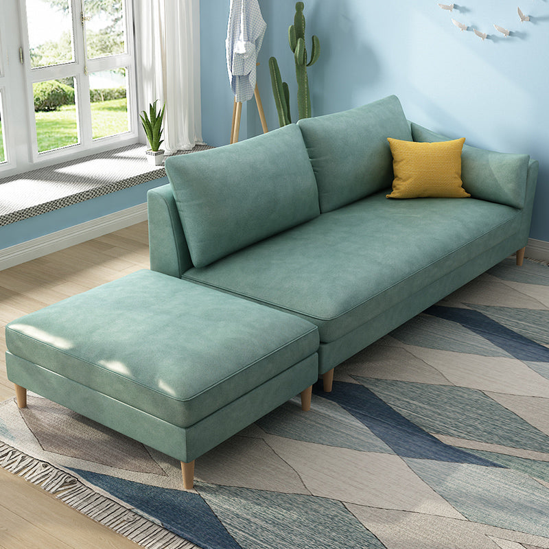 Scandinavian Upholstered Lounge Chair Square Arms Chaise for Living Room