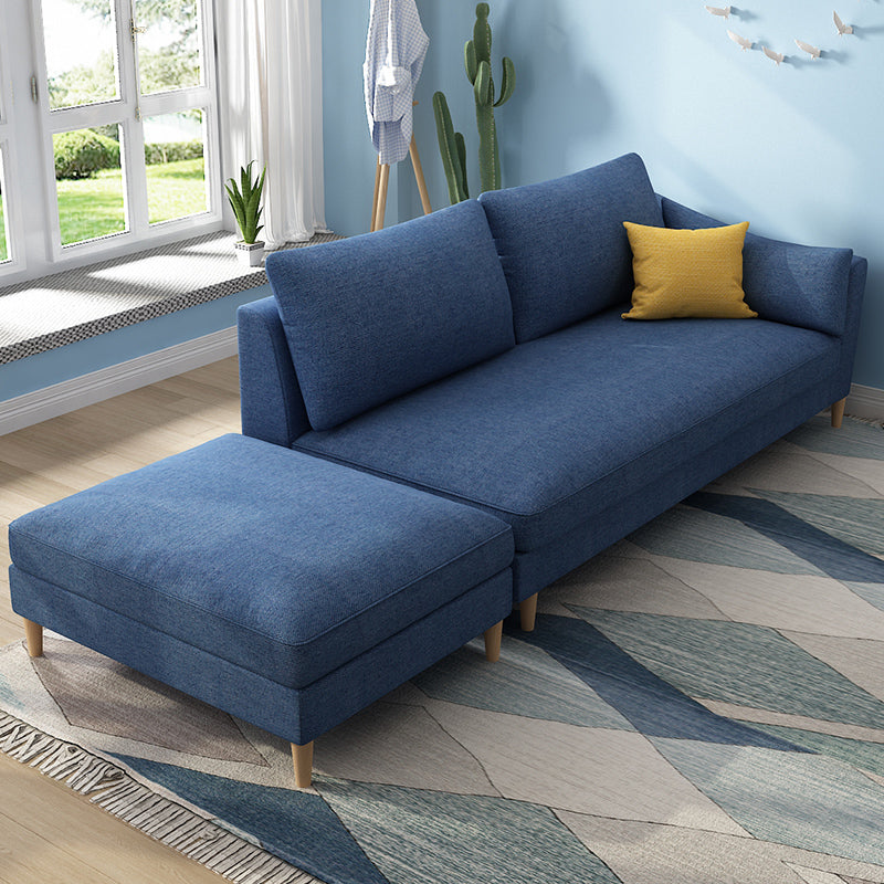 Scandinavian Upholstered Lounge Chair Square Arms Chaise for Living Room