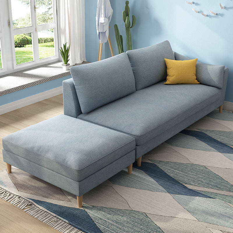 Scandinavian Upholstered Lounge Chair Square Arms Chaise for Living Room