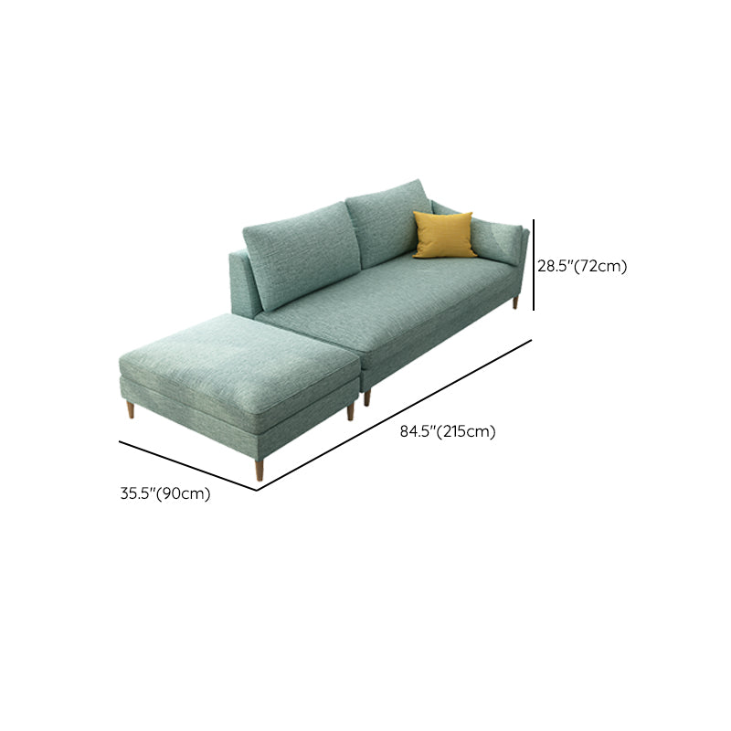 Scandinavian Upholstered Lounge Chair Square Arms Chaise for Living Room