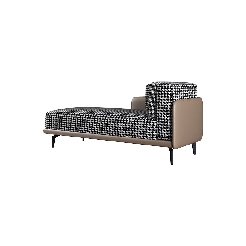 Cushioned Chaise Lounge Houndstooth Chaise Lounge Sofa with Arm