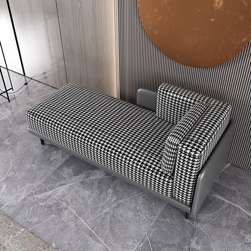Cushioned Chaise Lounge Houndstooth Chaise Lounge Sofa with Arm