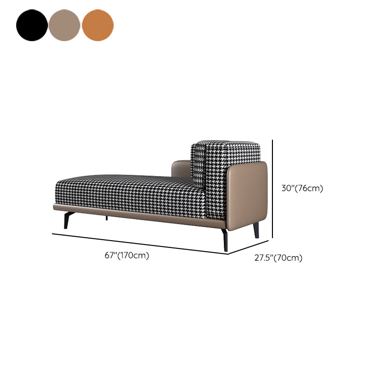 Cushioned Chaise Lounge Houndstooth Chaise Lounge Sofa with Arm
