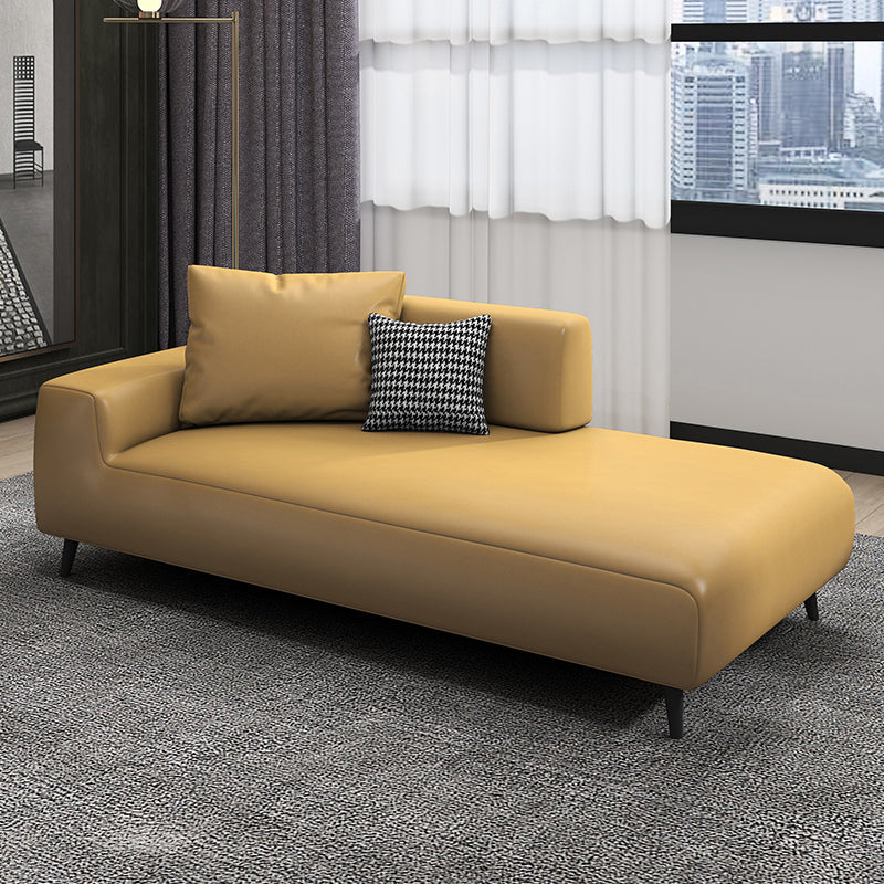 One Armed Faux Leather Accent Chair Modern Square Arms Chaise