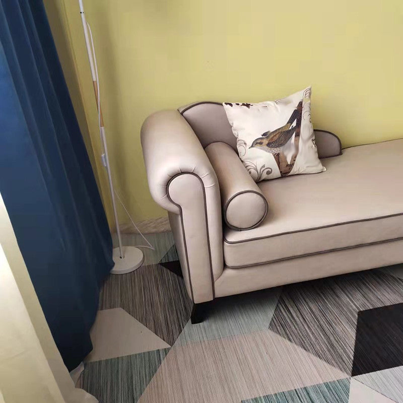 Living Room Rolled Arms Chaise Lounge Modern Chaise with Linen Upholster
