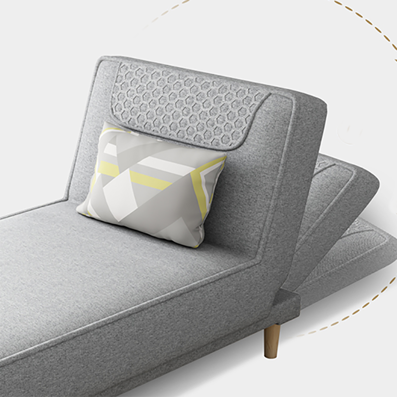 Living Room Armless Chaise Lounge Modern Chaise Lounge with Linen Upholster