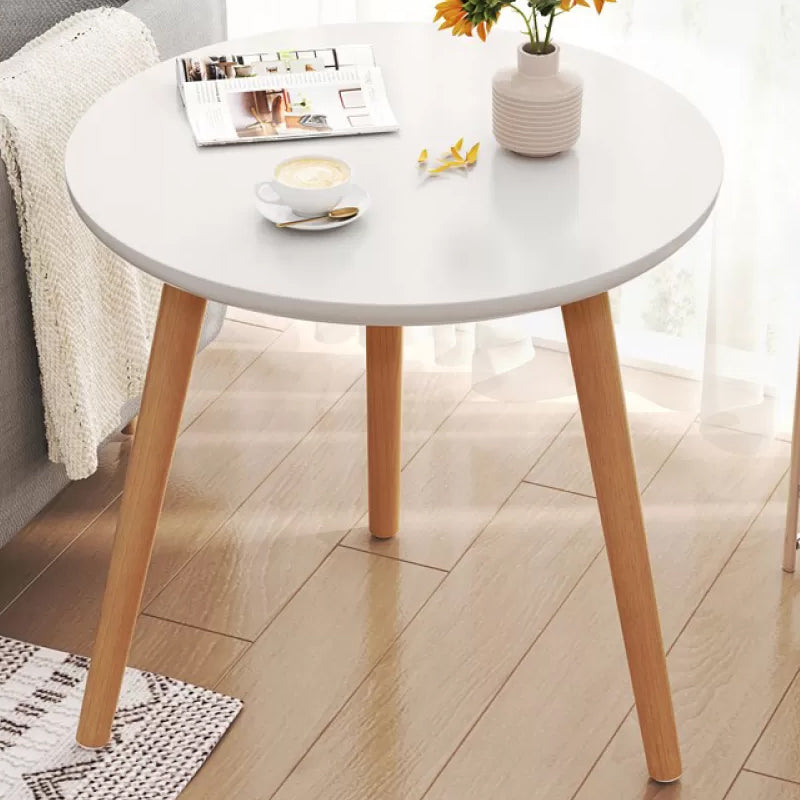 Stone 3 Legs Cocktail Table Modern Round Coffee Table with Shelf