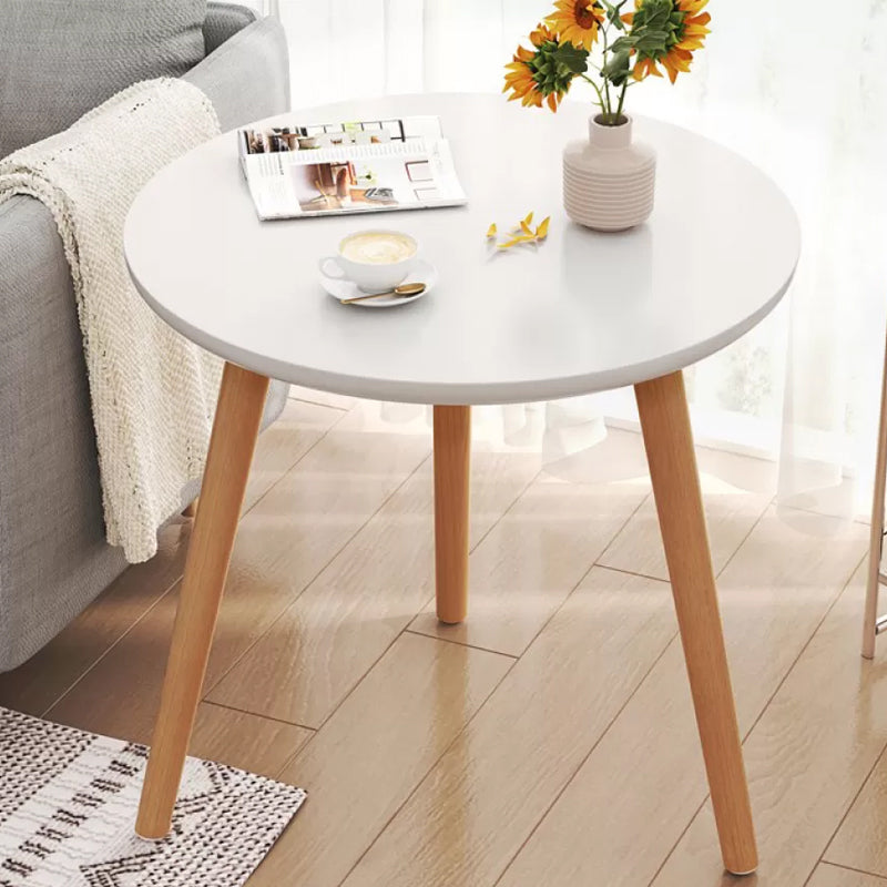 Stone 3 Legs Cocktail Table Modern Round Coffee Table with Shelf