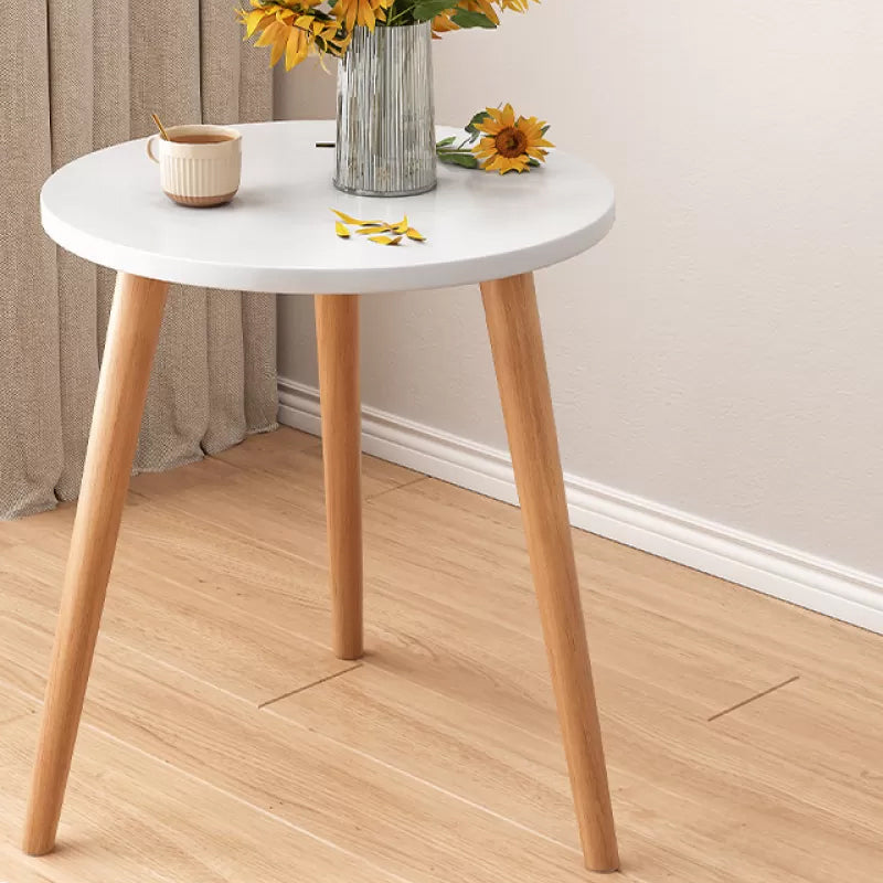Stone 3 Legs Cocktail Table Modern Round Coffee Table with Shelf