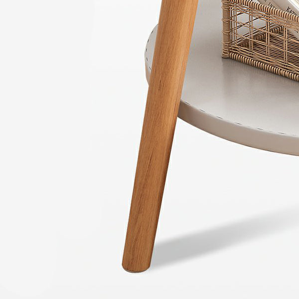 Stone 3 Legs Cocktail Table Modern Round Coffee Table with Shelf