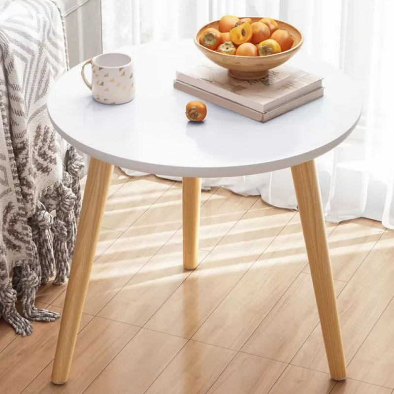 Stone 3 Legs Cocktail Table Modern Round Coffee Table with Shelf