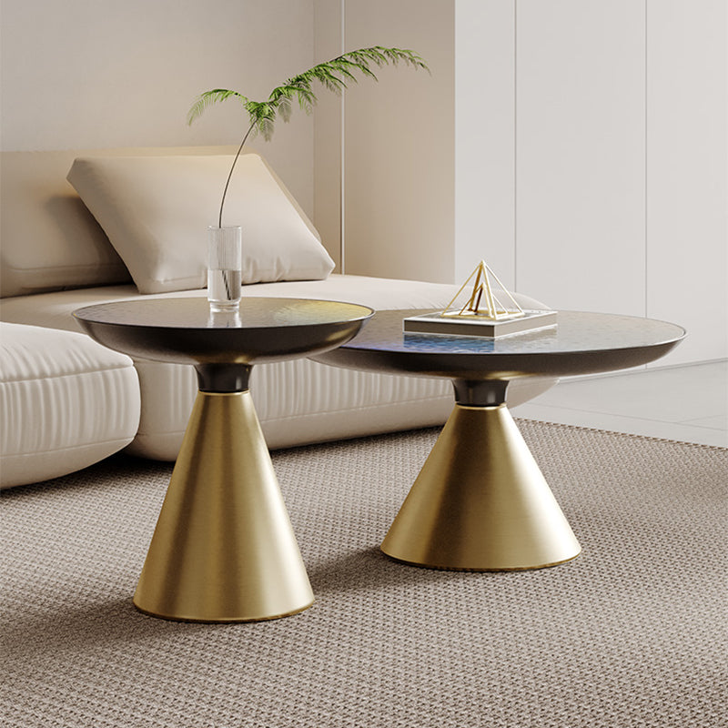 Glass Top Pedestal Coffee Table Modern No Distressing Round Bunching Tables
