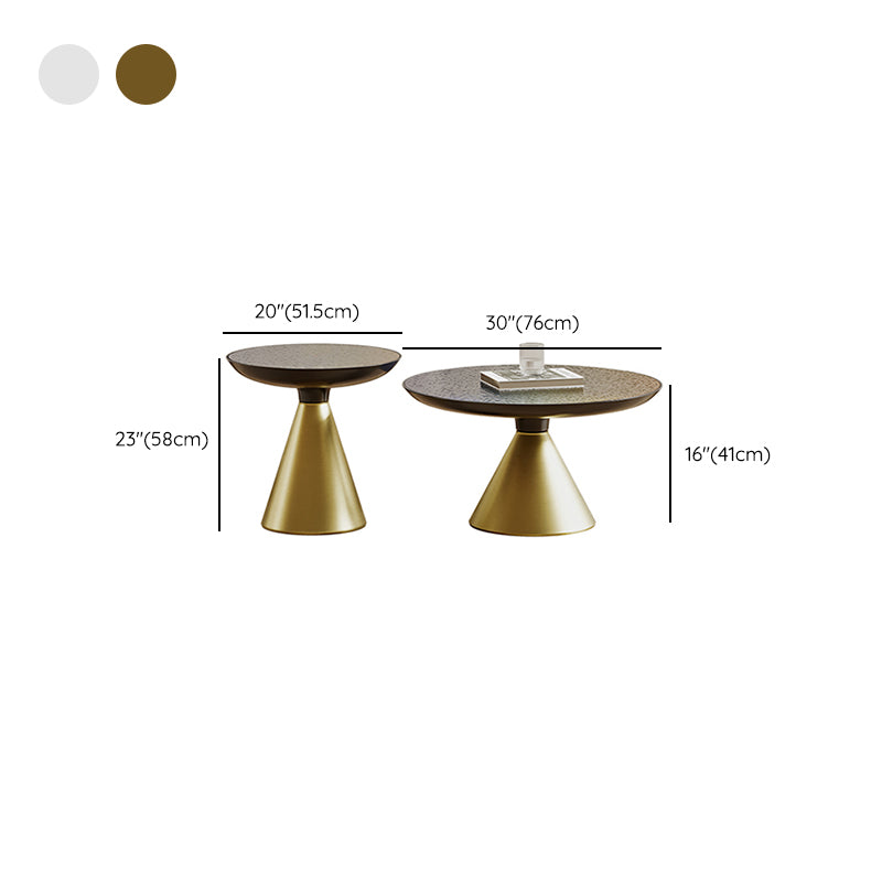 Glass Top Pedestal Coffee Table Modern No Distressing Round Bunching Tables