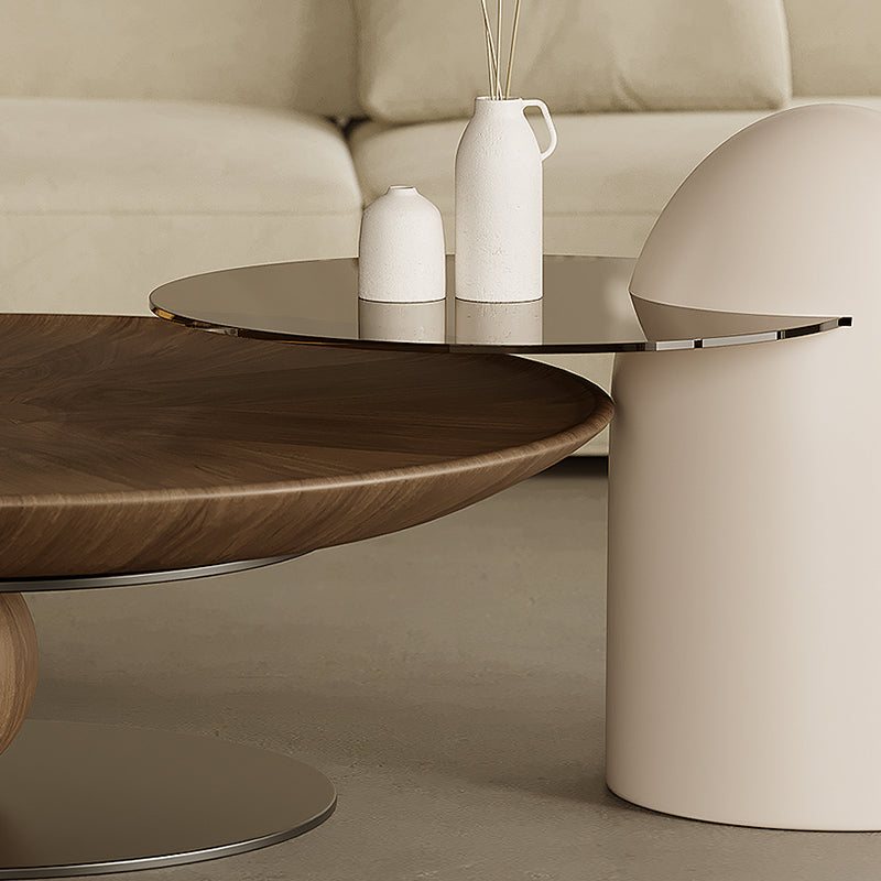Abstract Coffee or End Table Contemporary Solid Wood Coffee Cocktail Table