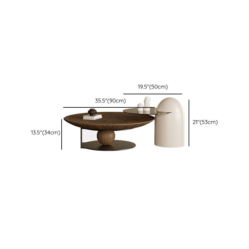 Abstract Coffee or End Table Contemporary Solid Wood Coffee Cocktail Table