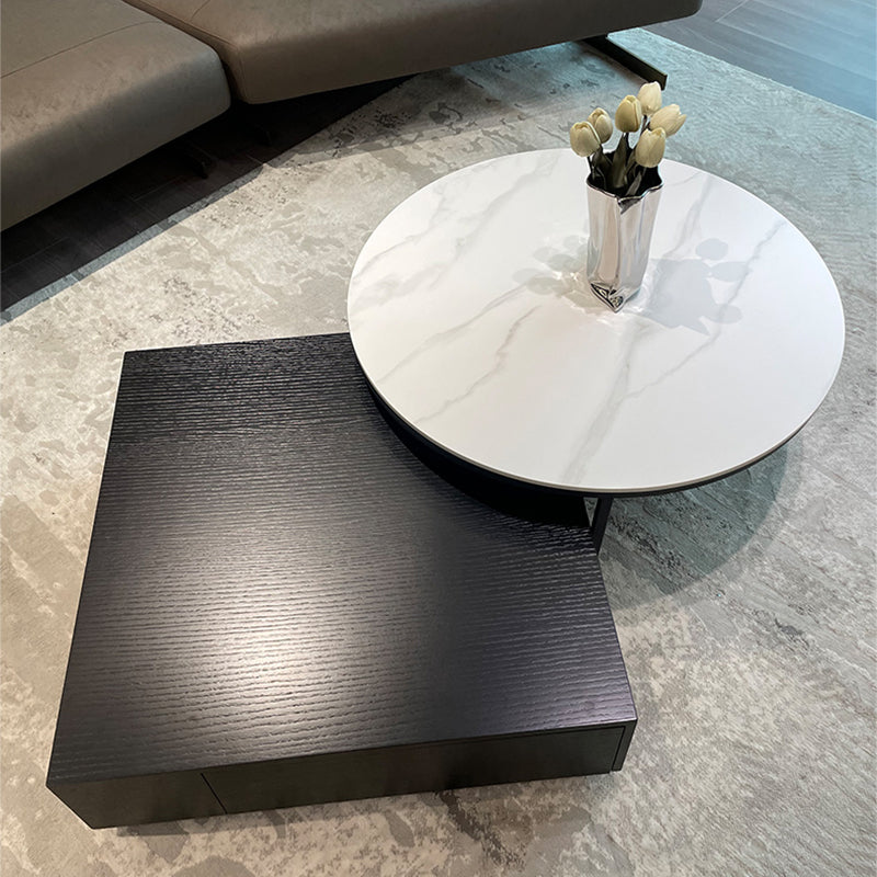 Abstract Coffee or End Table Contemporary Slate Coffee Cocktail Table