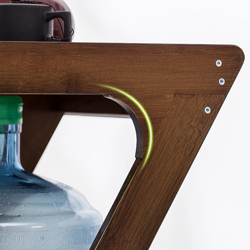 15" Wide Contemporary Corner Table Wood Double Tier Accent Side Table