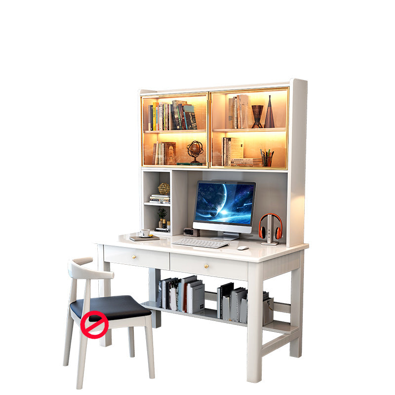 Solid Wood Kids Desk with Drawer Writing Desk and Chair Set 23.63"W