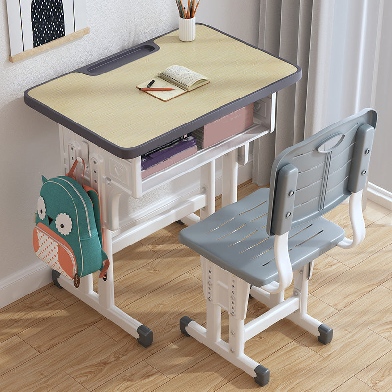 Children's Desk with Storage Shellf and Side Storage Bag and Hook