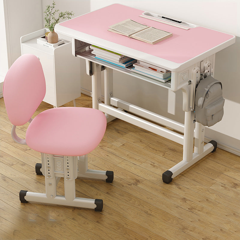 Children's Desk with Storage Shellf and Side Storage Bag and Hook