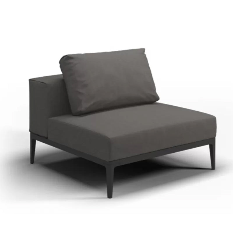 Farmhouse Outdoor Loveseat Fabric Cushion Gray Water Resistant UV Resistant