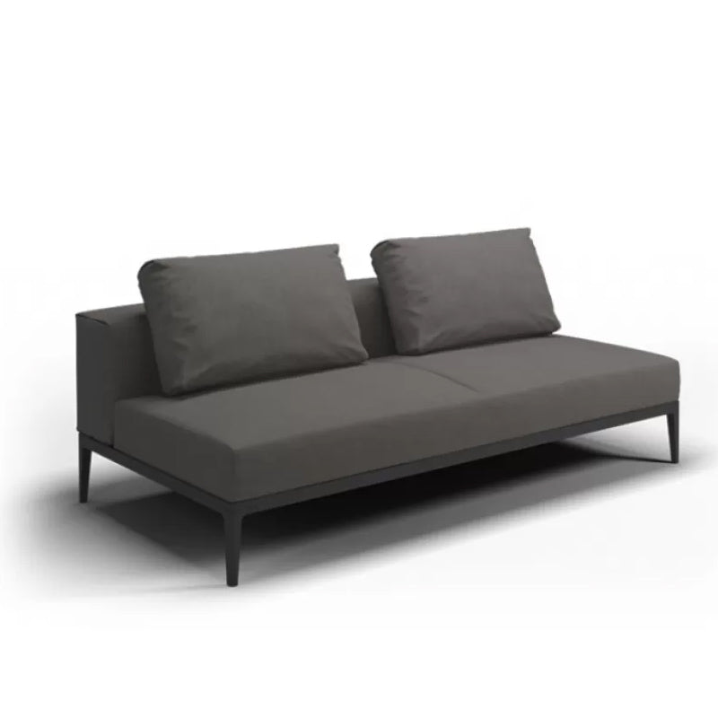 Farmhouse Outdoor Loveseat Fabric Cushion Gray Water Resistant UV Resistant