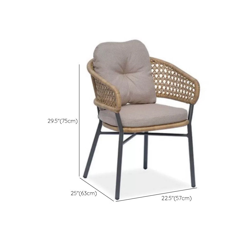 Tropical Outdoor Loveseat Wicker/Rattan Khaki Fabric Cushion Water Resistant