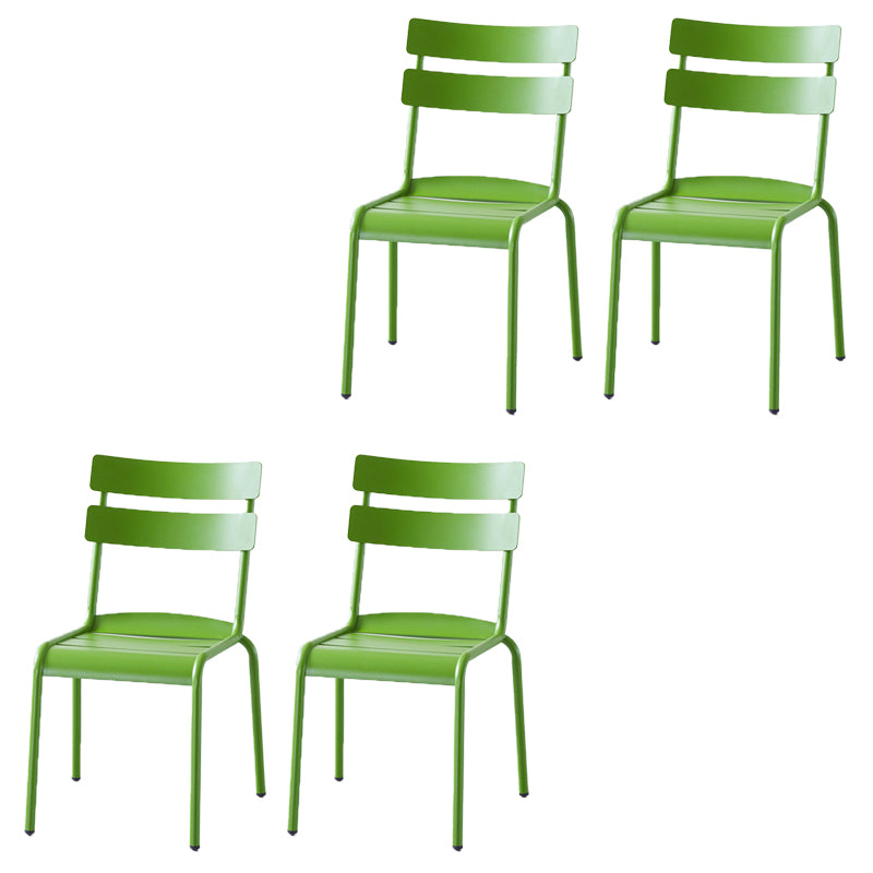 Industrial Patio Dining Chair Metal With Arm Aluminum Outdoor Bistro Chairs