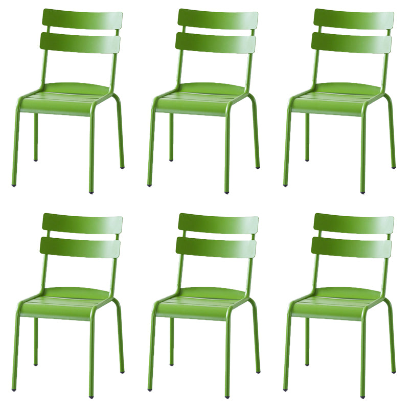 Industrial Patio Dining Chair Metal With Arm Aluminum Outdoor Bistro Chairs